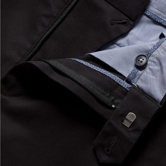 Charles Tyrwhitt Ultimate No Iron Chinos Classic Fit Flat Front in Black 42 x 30 - Picture 5 of 8